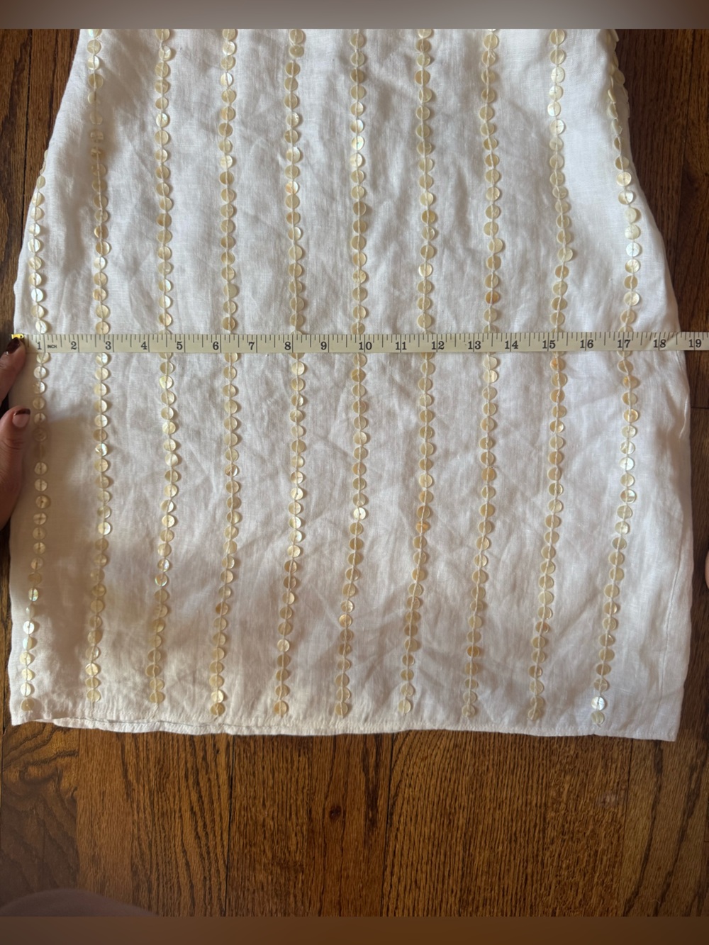 J.Crew Shell- Embellished Linen White Skirt NWT - Picture 6 of 10